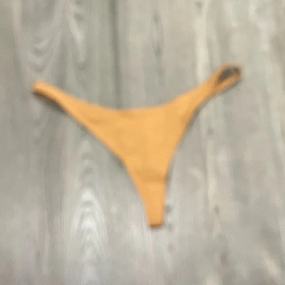 NWT Skims Recycled Swim Thong Bikini Bottom Swimwear Stretch Low Rise Almond 3X